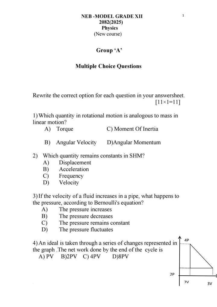 Class 12 Physics Practice Question